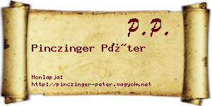 Pinczinger Péter névjegykártya