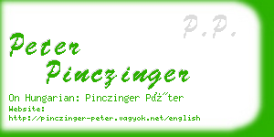 peter pinczinger business card